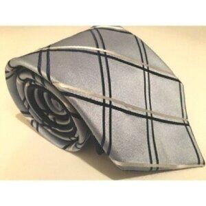 Tommy Hilfiger 100% Silk Blue Plaid Check Geometric Neck Tie Gift Career